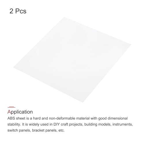 Image of MECCANIXITY White ABS Plastic Sheet 8 x 8 x 0.02 Inch for Building Model, DIY Crafts, Panel, Pack of 2 Pcs