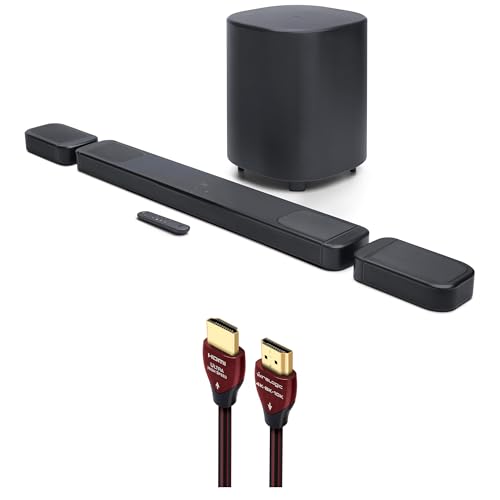 Image of JBL BAR-1000-MK2 Surround Sound 4K Dolby Atmos and DTS Soundbar with a WireLogic Ruby 8ft Ultra High Speed 4K-8K-10K HDMI Cable (2025)