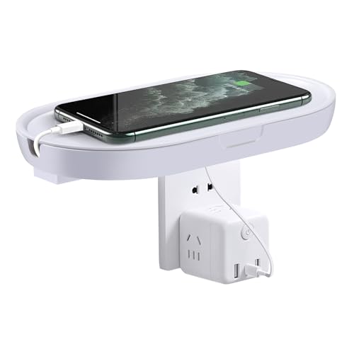 ZLLkeji Etagere Murale sans Percage Tablette de Sortie Murale Économie d'Espace Petite Étagère Murale Salle de Bain pour Routeur,Brosses à Dents,...