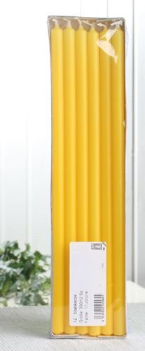 Stabkerzen, 30 x 1,2 cm Ø, 12er-Pack, zitronengelb Cover