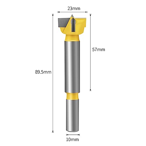 Meccion Carbide Forstner Drill Bit Wood Hole Cutter, Professional Woodworking Hole Saw Boring Bit (23mm), Yellow - Image 2