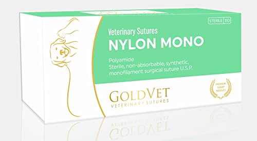Nylon Veterinary Suture 0, 1/2 Round 36m Reverse Cutting Needle (Comparable to Ethilon), 35"
