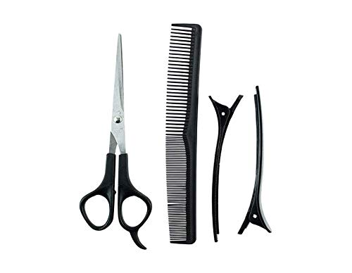 Barber-Set-Hair-Cutting-Barber-Scissor-And-Comb-Set-Professional-Hair-Dresser-Tools-Hairdressing-Shear-Comb-And-Two-Hair-Grips-Men-Women-Kids-Girls-Boys-Home-Salon-Essential-Kit-4Pcs-Black-Pack-Of-1