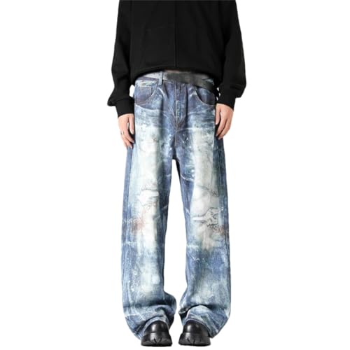 Men's Fashion Jeans Vintage Washed Stretch Classic Slim Fit Jeans