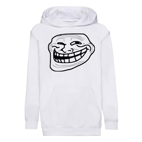 Sweat à capuche enfant Troll Face hoodie noir de qualité premium pour junior