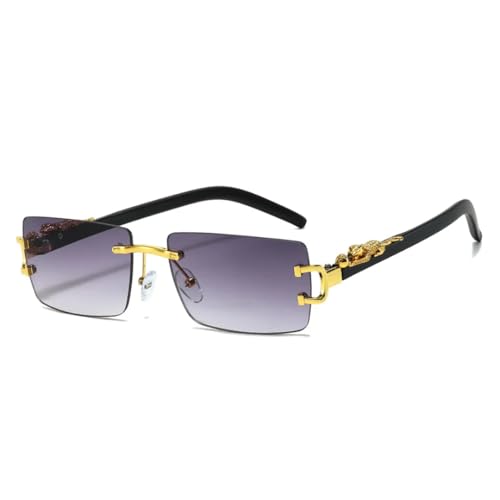 Lunettes de soleil rectangulaires légères et sans monture tendance