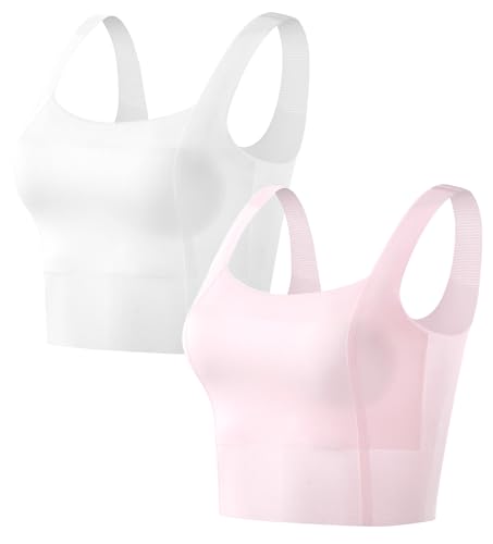 Happy Cherry Teen Girls Training Bras Padded Sports Bra Soft Tank Camisoles with Bra Pads for Girls 7-16 Years