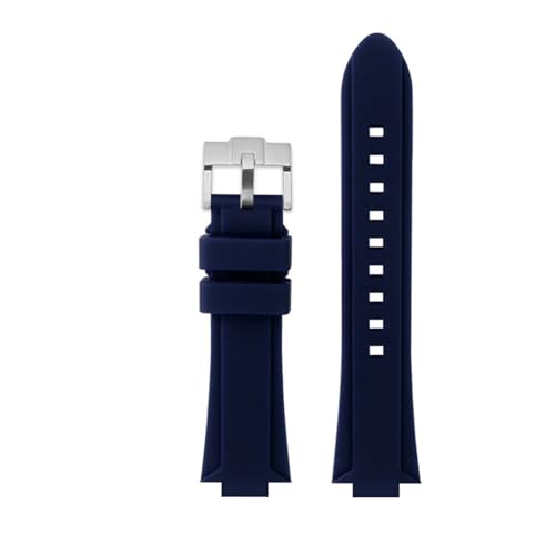 SYFCSEW Uhrenarmband aus Silikonkautschuk, kompatibel mit Maserati Trident R8821108039 R8821108038, individuelles Eaised-Mouth-Armband, Sportarmband, 21 mm, 24 mm(Blue-silver A,24mm) SYFCSEW Uhrenarmband aus Silikonkautschuk, kompatibel mit Maserati Trident R8821108039 R8821108038, individuelles Eaised-Mouth-Armband, Sportarmband, 21 mm, 24 mm(Blue-silver A,24mm)
