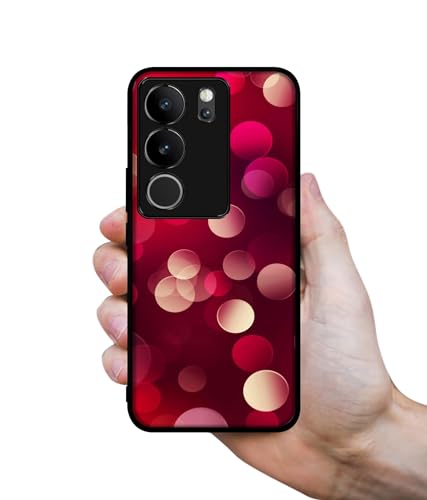 Image of 3D Circles Design Premium 2D Printed Metal Back Case Cover for Vivo V29 5G / V29 Pro 5G