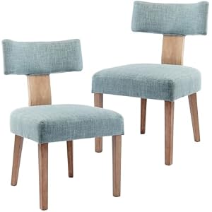 HNY Barrel Dining Chairs Set of 2, Mid Century Modern Upholstered Dining Chairs with Arms, Linen Kitchen & Dining Room Chairs, Solid Wood Frame Accent Chairs for Kitchen, Apartment, Beige