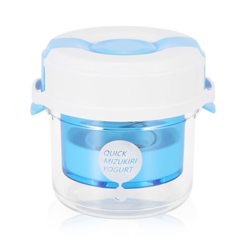 Yogurt Maker Strainer, Adjustable Yogurt Strainer with 225 Fine Mesh Bag, 1350ML Capacity Bowl, Leak-Proof, Versatile Transparent Juice Filter for Thick Greek Yogurt, Soybean, Milk (Blue)