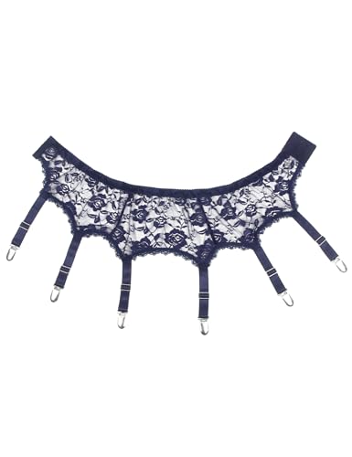 Image of ohyeah 6-Strap Easy Clip Lace Garter Belt for Thigh Highs Stockings Suspender Garter Belts Plus Size Garters Lingerie XS-4XL