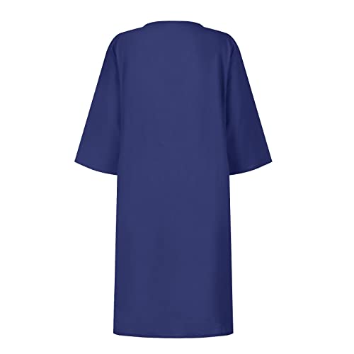 OIOLOYJM Plus Size Summer Dresses for Women 2025 Plus Size Dresses for Curvy Women 3/4 Sleeve Casual Boho Kaftan Dresses