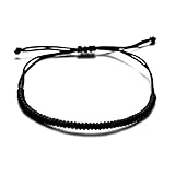 kelistom Handmade String Bracelet for Women Men Simple Red Black Braided Adjustable Charm Bracelets Minimalist Jewelry