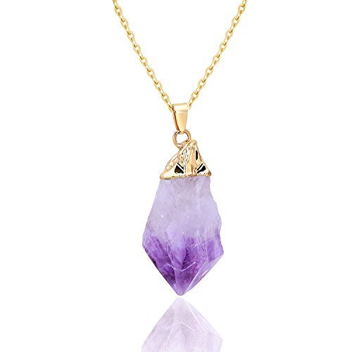 Natural Raw Irregular Amethyst Citrine Crystal Point Pendant for Jewelry Gifts