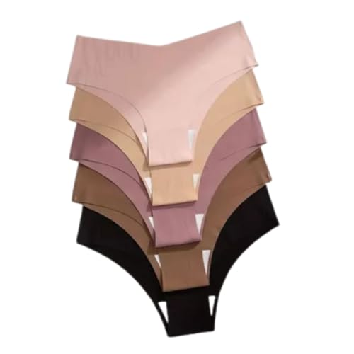Kit 5 Calcinhas Corte a Laser sem Costura Cós Alto 10 Cm Conforto Tanga Vick Cor Sortida Multicolorido G