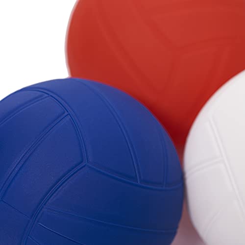 Viminston Roundnet Game Ball Replaceable Competitive Balls Mini Volleyball 3-Pack (Red,White,Blue) with Pump