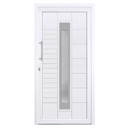 HORI® Haustür Kunststoff, aluminium, Komplettset konfigurieren, Hauseingangstür Modern I Farbe: weiß I DIN links I Modell: Stripe I 200 x 88 cm HORI® Haustür Kunststoff, aluminium, Komplettset konfigurieren, Hauseingangstür Modern I Farbe: weiß I DIN links I Modell: Stripe I 200 x 88 cm