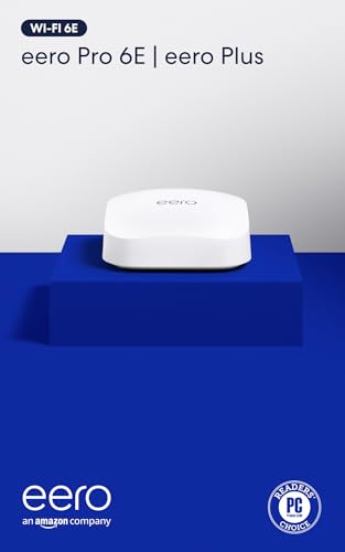 Image of Amazon eero Pro 6E mesh wifi router with eero Plus annual subscription (auto-renews) - Coverage up to 2,000 sq. ft., Connect 100+ devices, 1-pack