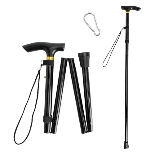 GZRXIOUS Bastón Plegable – Bastón Telescópico Regulable en 5 Alturas con Punta Antideslizante y Mosquetón, Bastones Ligero como Ayuda para Caminar para Personas Mayores, Viaje y Uso Diario GZRXIOUS Bastón Plegable – Bastón Telescópico Regulable en 5 Alturas con Punta Antideslizante y Mosquetón, Bastones Ligero como Ayuda para Caminar para Personas Mayores, Viaje y Uso Diario