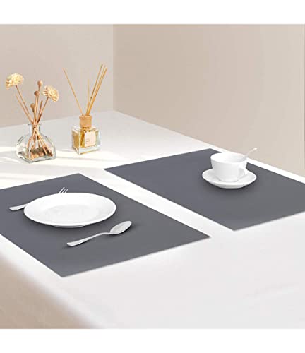 Soft Silicone Table Mat Multi Color Non-Slip Heat Resistant Nonstick Pastry Mat For Kitchen Dining Countertop Protector Newmcury Set Of 2 (Gray) #TOP6
