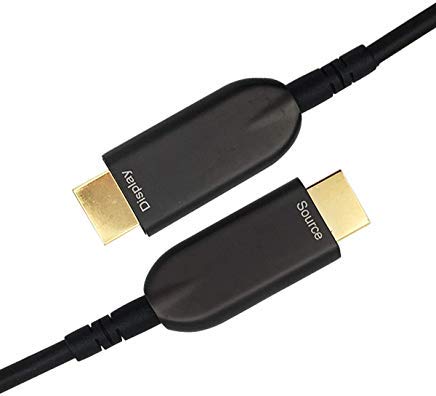 LBG Products HDMI Slim Fiber Optic Cable 2.0b CL3 Rated, High Speed Support 18.2Gbps 4K 60Hz HDR,ARC,3D,HDCP2.2,4:4:4,Compatible with PS4 & Projector, Roku TV Box, Apple HDTV(33ft)