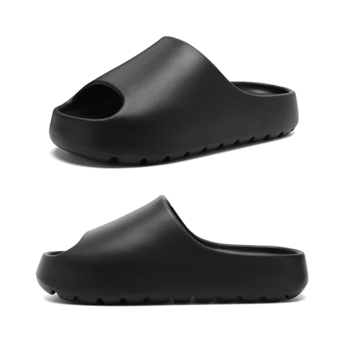 Image of Cloud Slides for Women,EVA Soft House Slippers Unisex,Open Toe Thick Sole Shower Shoes,Mens Slides Indoor & Outdoor