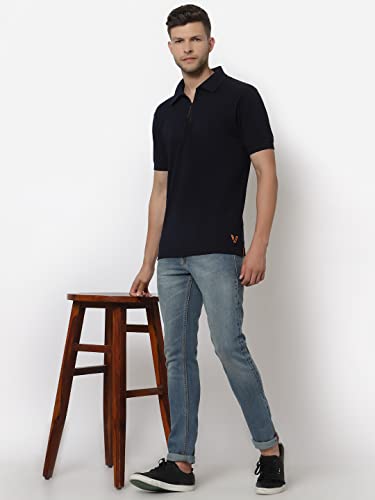 Image of UZARUS Men's Solid Cotton Regular Fit Polo T-Shirt