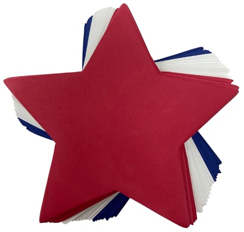 Red White and Blue Stars - 24 Foam Stars Memorial Day Crafts Patriotic Bulletin Board Decorations 4th of July Bulletin Board Decorations Red White and Blue Stars Decor Approx 6
