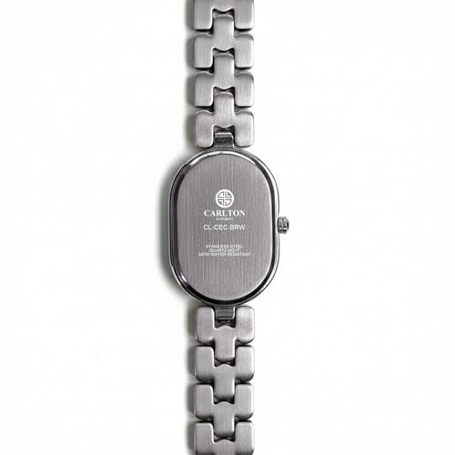 Image of Carlton London Women Cecil Analog Watch, Oval Dial, Stainless Steel Strap, Quartz Movement, 30M Water Resistant, Casual Wear