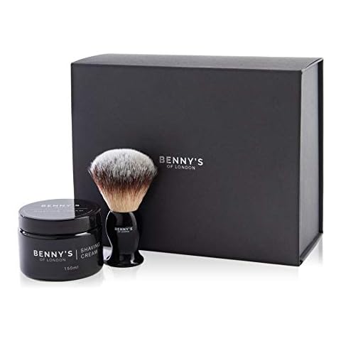 Shaving Brush & Cream Gift Set | BENNY'S | Luxury Quality Gift | Excellent Shaving Cream + Shaving Brush | Men's Gift Idea | Incredible Smell | Ideal for Travel | 100% Vegan | Made in The UK Cover