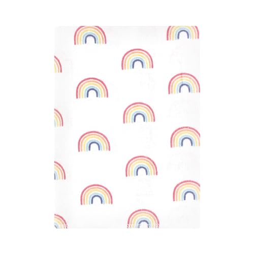 Image of Hudson Baby Unisex Baby Cotton Poly Flannel Burp Cloths Bundle, Creative Rainbow, One Size