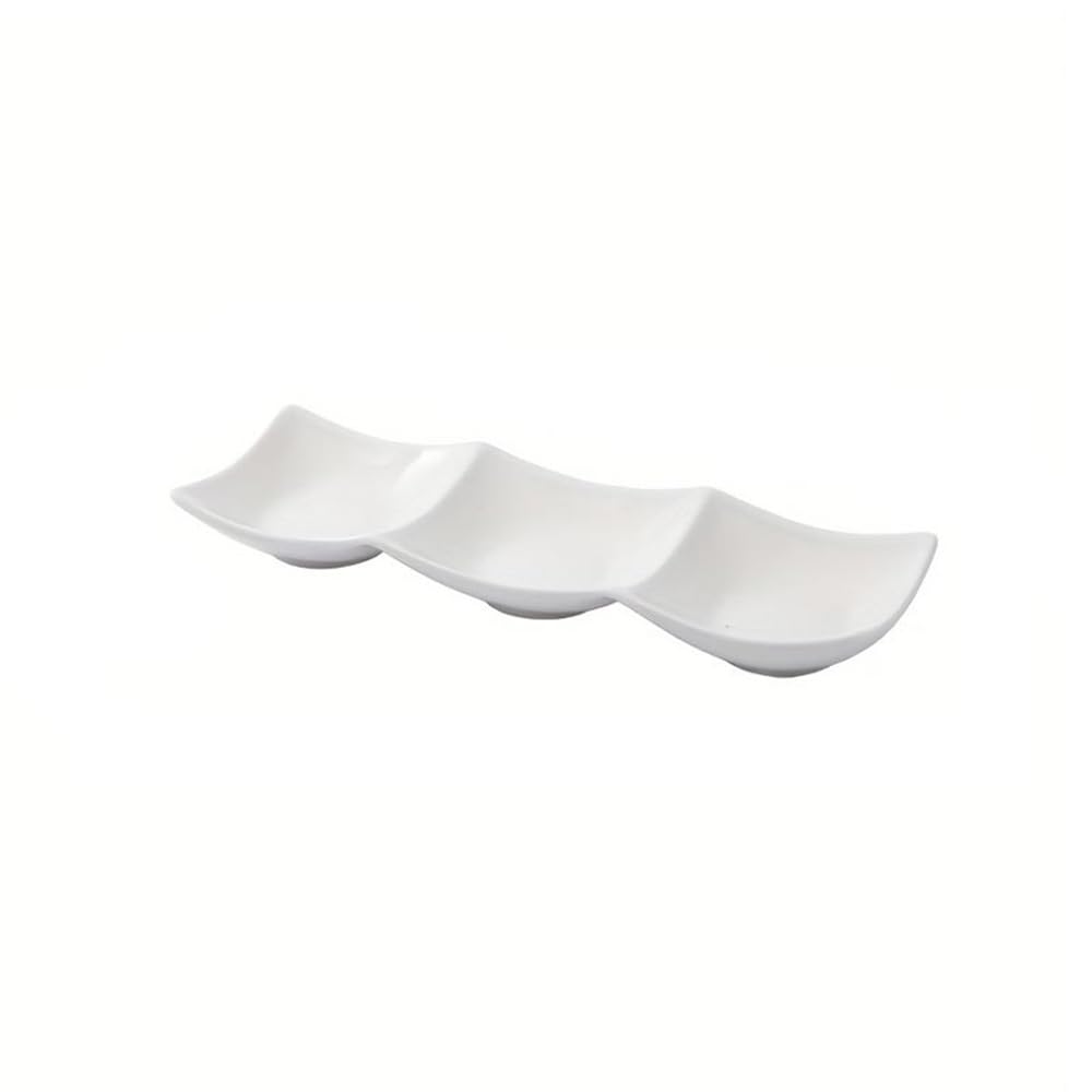 Aperitivo 1 piatto rettangolare in ceramica bianca impilabile for antipasti e snack Dolci e Frutta