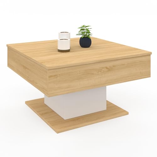 Table basse plateau relevable EDEN carrée bois et - vue 5
