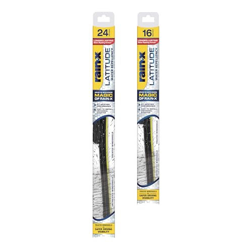 Image of Rain-X 810196 Repellency Water Repellent Wiper Blades, 24 inch & 16 inch Windshield Wipers, All Weather Streak-Free for Enhanced Visibility w / Water Repellency Formula