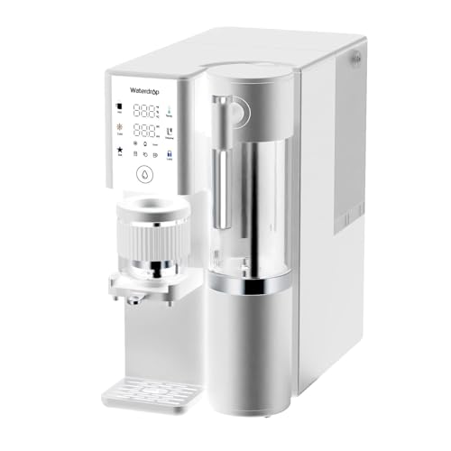 Waterdrop WD-A2 Countertop Reverse Osmosis System, Hot and Cold RO System, Portable Pure Water Tank, Bottleless Water Cooler, 6 Temperature Settings, Hot Cold Room Water, 3:1 Pure to Drain D