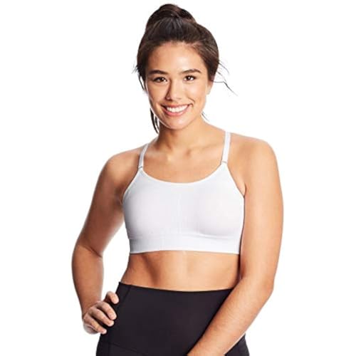 C9 Champion Women's Medium Support Seamless Cami Bra, True White, M