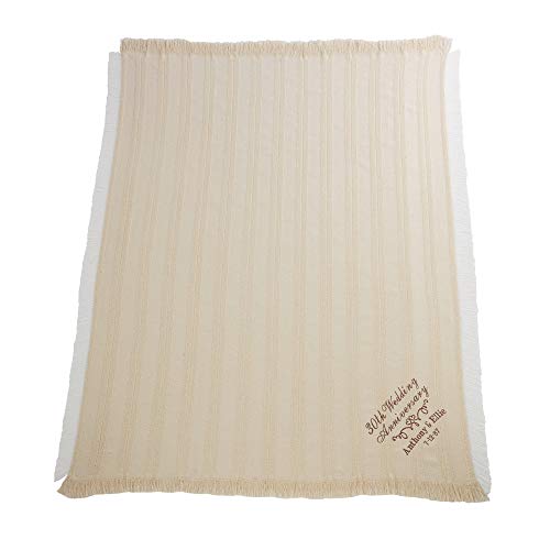 Let's Make Memories Personalized Anniversary Embroidered Throw - Customized Blanket for Couples - Home Decor - Made in USA - 50' W x 60' L