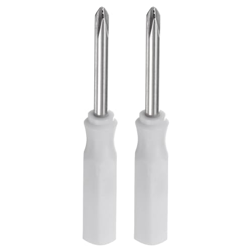 sourcing map 2Pcs PH1 Mini Phillips Screwdriver 2.5mm Magnetic Cross Head 45mm Length for Small Appliances Repairs, White