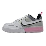 Nike Air Force 1 React Mens, White/White-Black-Pink Spell, 13 M US