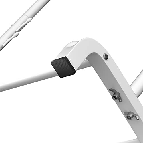 LOEFME Clothes Rail, Heavy Duty Clothes Rail, Clothes Rails For Bedroom, Clothes Rack, Minimalist Design White Clothes Rail with 8 Side Hooks, Free Standing Clothes Rail, Portable Clothing Storage