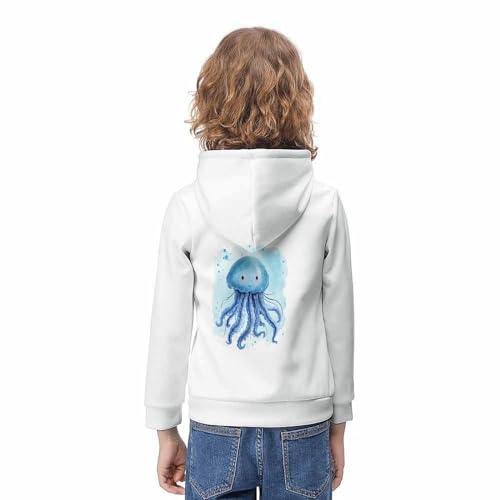 Sweat à capuche pieuvre mignonne pour enfant de 6 à 15 ans
