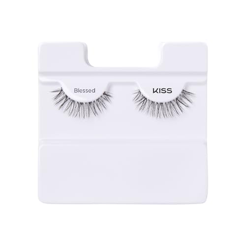 Image of KISS, False Eyelashes, 'Blessed', 12mm, Includes 1 Pair Of Lash, Easy to Apply, Reusable Lash Clusters