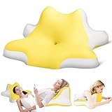 ByNaRIX Reading Pillow for Lying, Leaning and Prone, Contour Memory Foam Pillow, Ergonomic Cervical Pillow for Neck and Shoulder Pain Relief, Bed Wedge Pillow Yellow