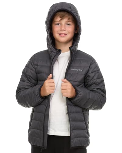 Image of Spyder Boys Puffer Jacket - Lightweight Packable Wind Water Resistant Quilted Boys Winter Coat - Cozy Insulated Winter Jacket