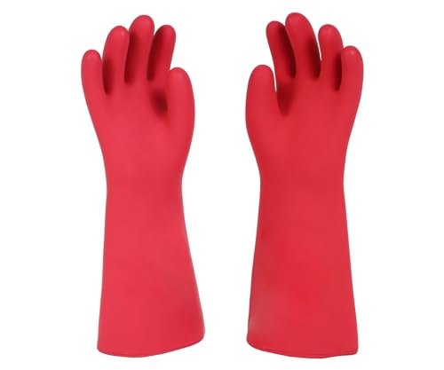 Gauntless Safety Gloves for Electric Work Insulated Hand Rubber 15Kva Electrical Hand Gloves Shockproof - Shock Proof Gloves Color may Vary - Pack of 1