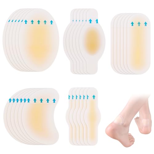 Lot de 30 Pansements Ampoules, Invisibles Pansements Hydrocolloïde Gel Bandages pour Prévention et Soin des Ampoules, Pansements Ampoule Talon soin des...