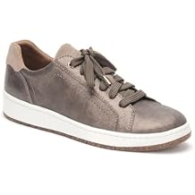 Aetrex Womens Blake Leather Arch Support Orthopedic Sneakers - Neutral Adjustable Lace Up Lightweight Casual Walking Sneakers for Women