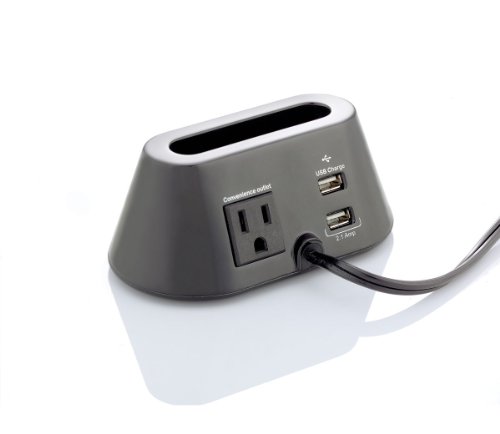 Cargador RCA PCHSTAB1R con 2 puertos USB y base de carga miniatura 3