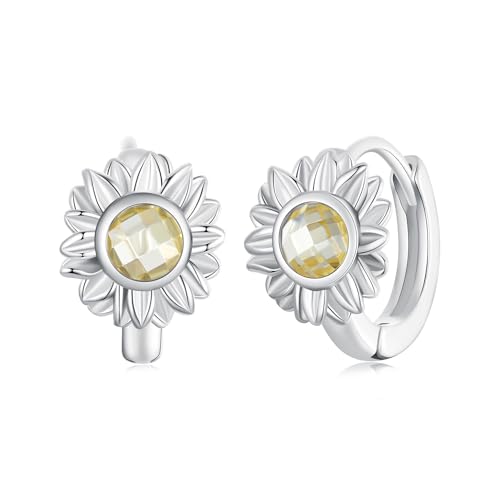 Boucles d'oreilles créoles fleurs argent sterling : idée cadeau poétique pour femme.